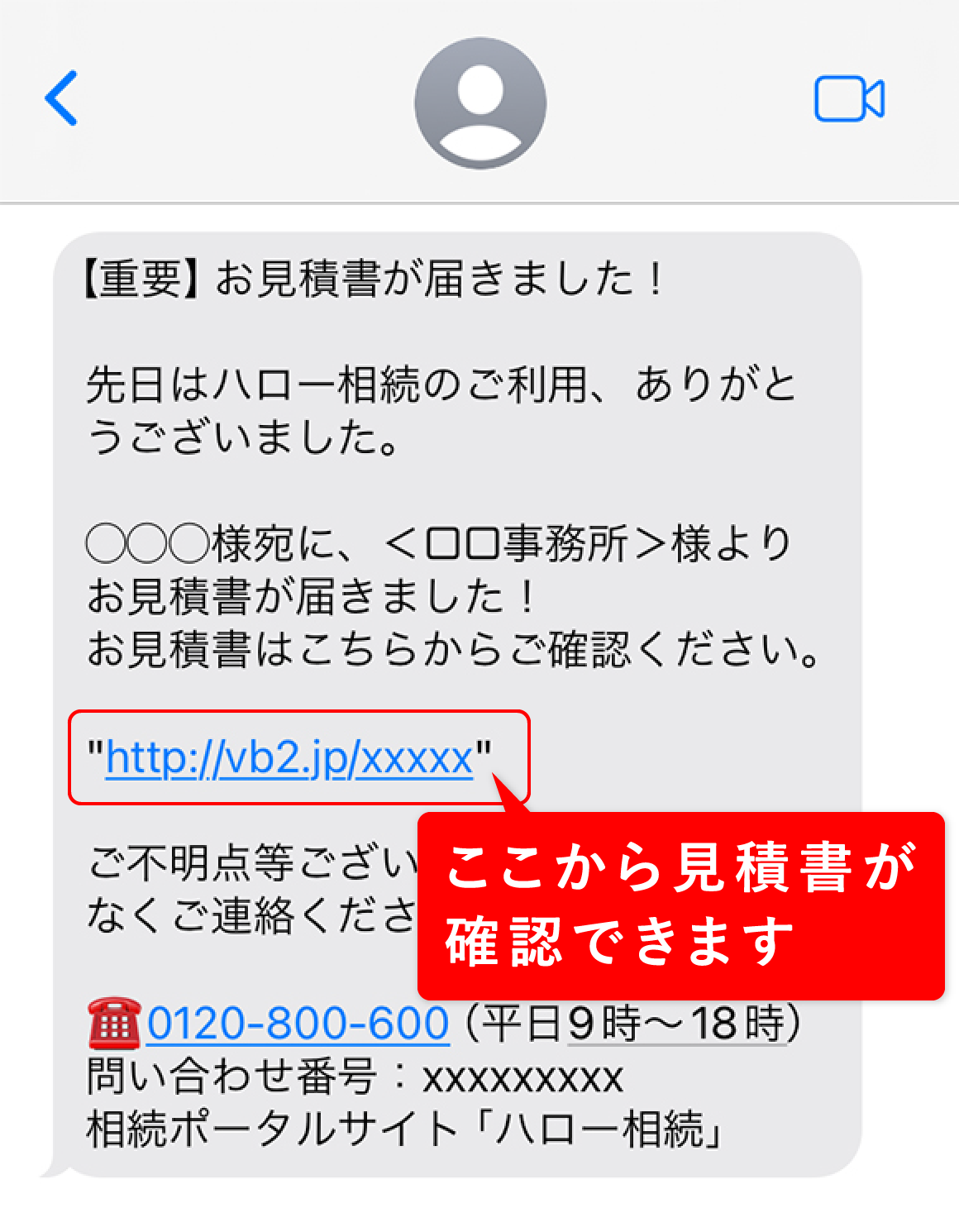 SMSサンプル